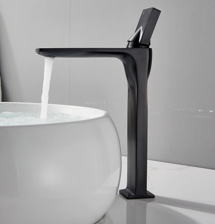 Baterie lavoar neagra, slim cu montare pe blat [0]
