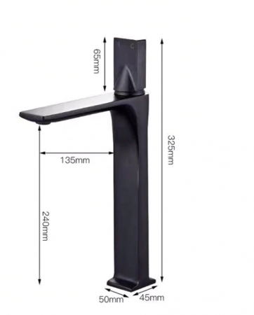 Baterie lavoar neagra, slim cu montare pe blat [1]