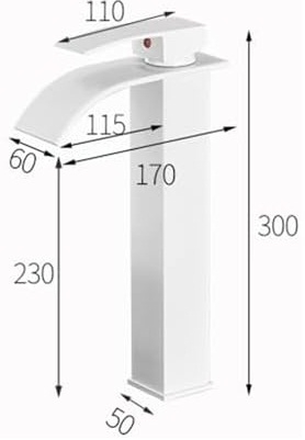 Baterie lavoar tip cascada alb mat [2]