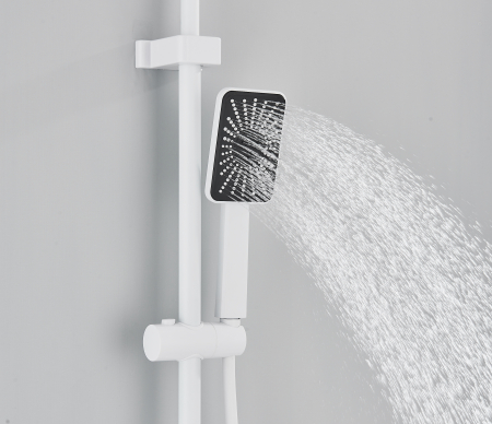 Coloană de duș cu afișaj digital și termostat, multiple funcții de curgere, alb [1]