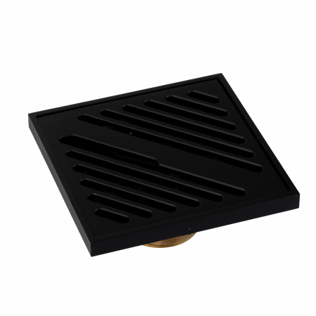 Accesorii baie - Scurgere pardoseala, patrat, negru mat