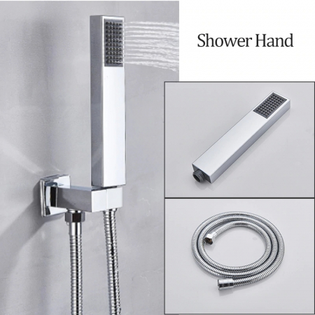 Sistem de dus incastrat in tavan cu para patrata de 40cm, crom, 2  functii de curgere a apei [3]