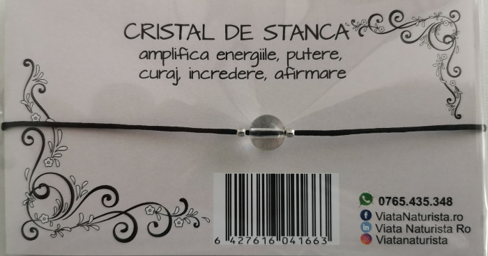 Bratara 1 piatra CRISTAL DE STANCA, lucrata manual [1]