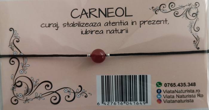 Bratara 1 piatra CARNEOL, lucrata manual [1]