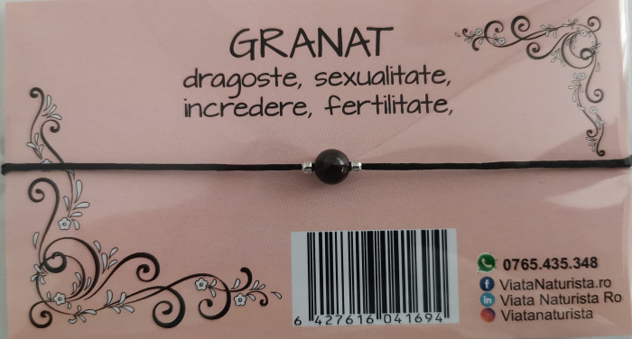 Bratara 1 piatra GRANAT, lucrata manual [1]