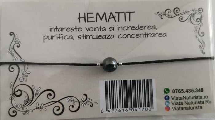 Bratara 1 piatra HEMATIT, lucrata manual [1]
