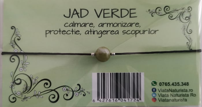 Bratara 1 piatra JAD VERDE, lucrata manual [1]