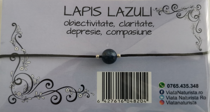 Bratara 1 piatra LAPIS LAZULI, lucrata manual [1]