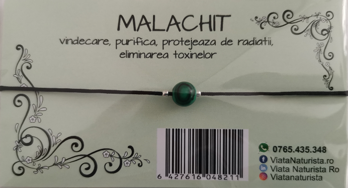 Bratara 1 piatra MALACHIT, lucrata manual [1]