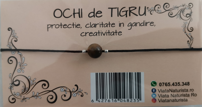 Bratara 1 piatra OCHI DE TIGRU, lucrata manual [1]