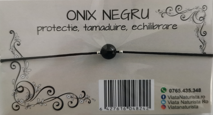 Bratara 1 piatra ONIX NEGRU, lucrata manual [1]