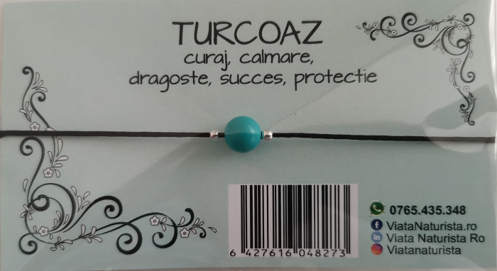 Bratara 1 piatra TURCOAZ, lucrata manual [1]