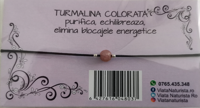 Bratara 1 piatra TURMALINA COLORATA, lucrata manual [1]