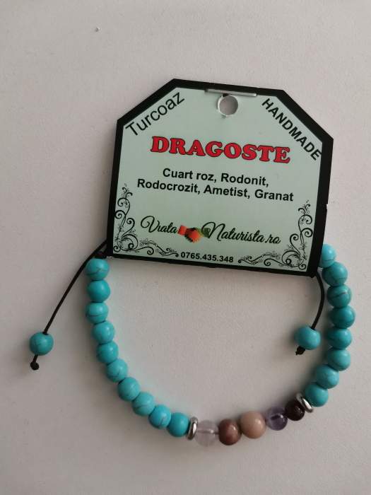 Bratara TURCOAZ dragoste, lucrata manual [1]