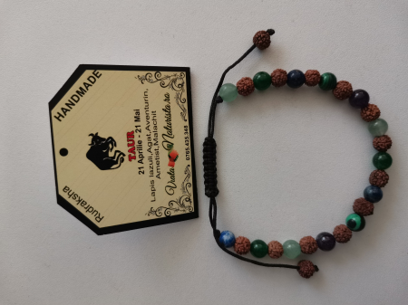 Bratari zodii cu RUDRAKSHA - Bratara RUDRAKSHA taur, lucrata manual