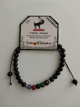 Bratari zodii cu ONIX - Bratara ONIX berbec, lucrata manual