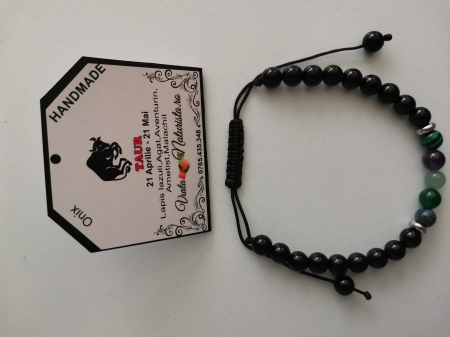 Bratari zodii cu ONIX - Bratara ONIX taur, lucrata manual