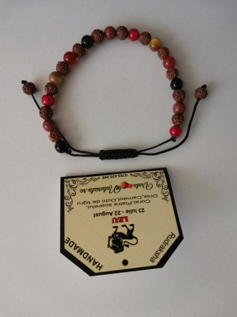 Bratari zodii cu RUDRAKSHA - Bratara RUDRAKSHA leu, lucrata manual