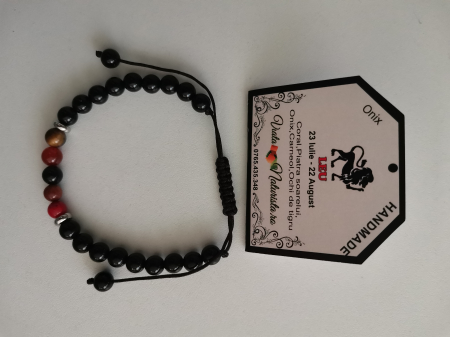 Bratari zodii cu ONIX - Bratara ONIX leu, lucrata manual