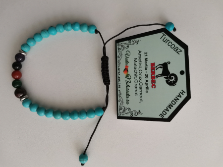 Bratari zodii cu TURCOAZ - Bratara TURCOAZ berbec, lucrata manual