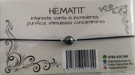 Bratari 1 piatra - Bratara 1 piatra HEMATIT, lucrata manual