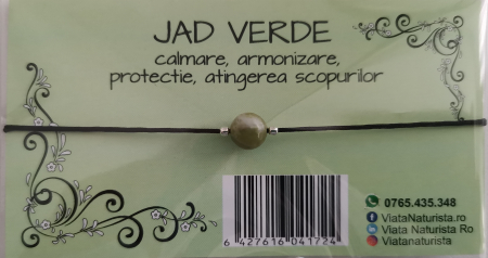 Bratari 1 piatra - Bratara 1 piatra JAD VERDE, lucrata manual