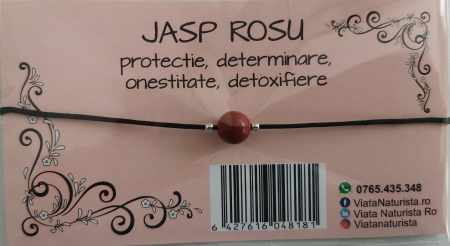 Bratari 1 piatra - Bratara 1 piatra JASP ROSU, lucrata manual