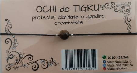 Bratari 1 piatra - Bratara 1 piatra OCHI DE TIGRU, lucrata manual