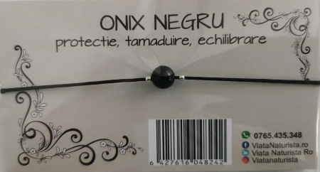 Bratari 1 piatra - Bratara 1 piatra ONIX NEGRU, lucrata manual