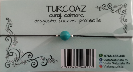 Bratari 1 piatra - Bratara 1 piatra TURCOAZ, lucrata manual