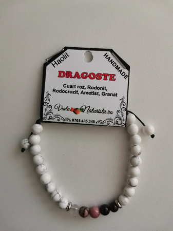 CRISTALOTERAPIE - Bratara HAOLIT dragoste, lucrata manual