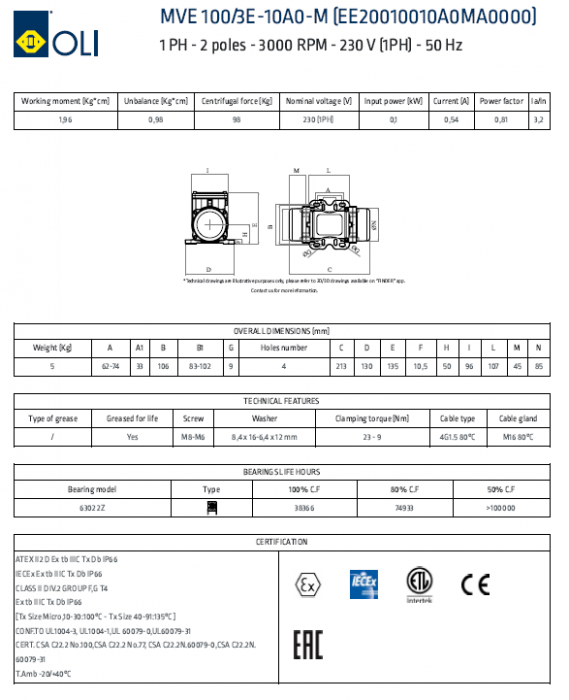 VIBRATOR ELECTRIC MVE 100/3M [2]