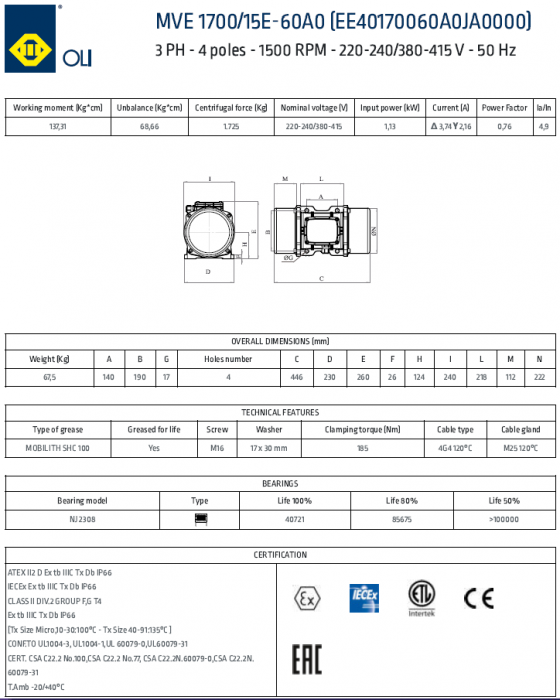 VIBRATOR ELECTRIC MVE 1700/15 [2]