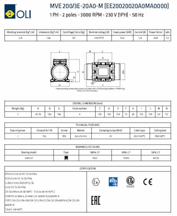 VIBRATOR ELECTRIC MVE 200/3M [2]
