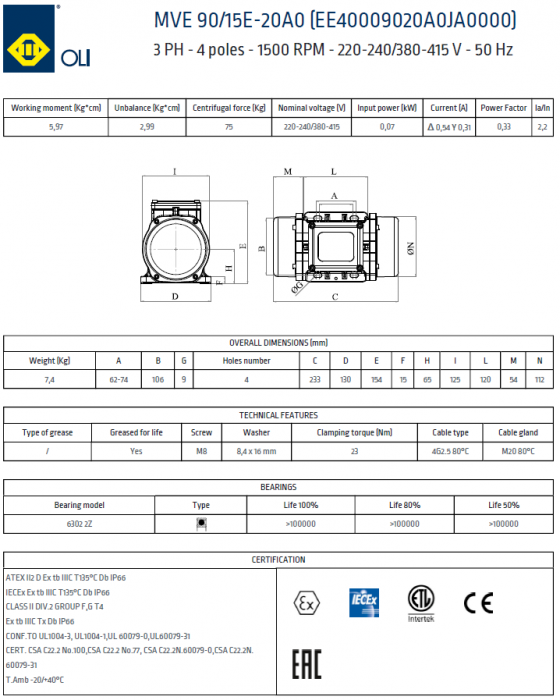 VIBRATOR ELECTRIC MVE 90/15 [2]