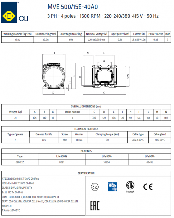 VIBRATOR ELECTRIC MVE 500/15 [2]