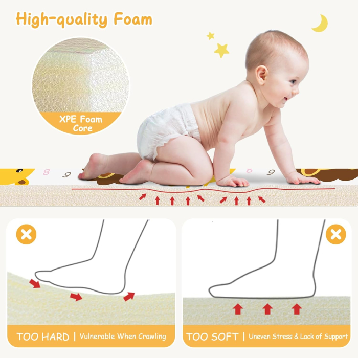 Covor de joaca pliabil pentru copii, VichemaToys, 200x180x1cm, 2 fete, multicolor [4]