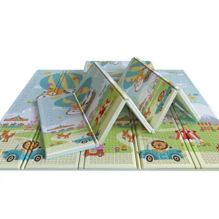 Covoras de joaca termic pentru bebelusi si copii XXL 200x180x2cm, Spuma XPE, Balon cu aer cald/Alfabet [4]