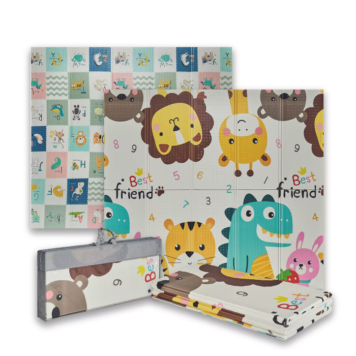 Covor de joaca termic pentru copii XXL, 200x180x1.5 cm, Material XPE de inalta densitate, 2 fete, Pliabil, Impermeabil, non-toxic, Ecologic, Antialunecare, Animale Izolant, Interactiv si [7]