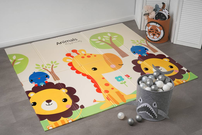 Covor de joaca termic pentru copii XXL, VichemaToys, 200x180x1.5 cm, Material XPE de inalta densitate, 2 fete, Pliabil, Impermeabil, Antialunecare, Izolant, Interactiv [11]