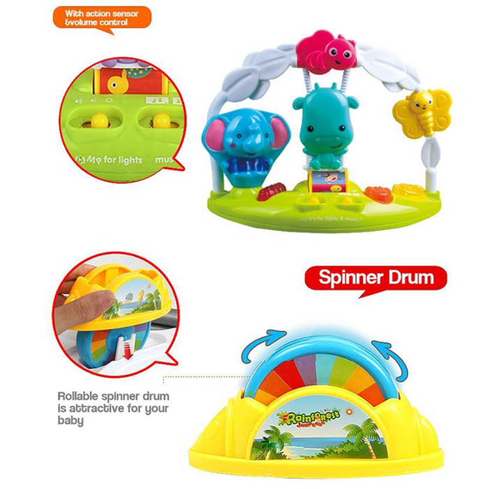 Saritor pentru copii cu Centru de Activitati Vichema®, Baby Jumper, Scaun rotativ 360°, 3 trepte de inaltime, Sunete, Lumini, Accesorii, ALB, 6 luni+ [5]