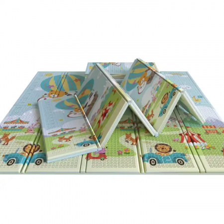 Covoras de joaca termic pentru bebelusi si copii XXL 200x180x2cm, Spuma XPE, Balon cu aer cald/Alfabet [3]