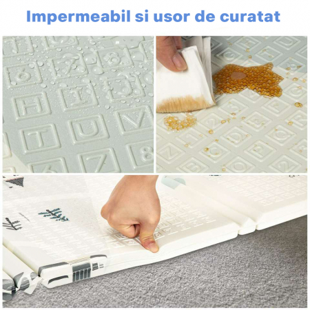 Covor de joaca termic pentru bebelusi si copii XXL, 200x180x2cm, Spuma XPE, Girafa [9]