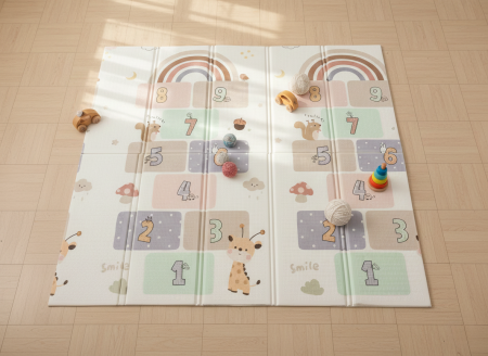 Covorase de joaca - Covoras de joaca pentru copii XXL, 200x180x1.5 cm, Termic, 2 fete, Pliabil, Impermeabil, non-toxic, Ecologic, Antialunecare, Izolant, Interactiv