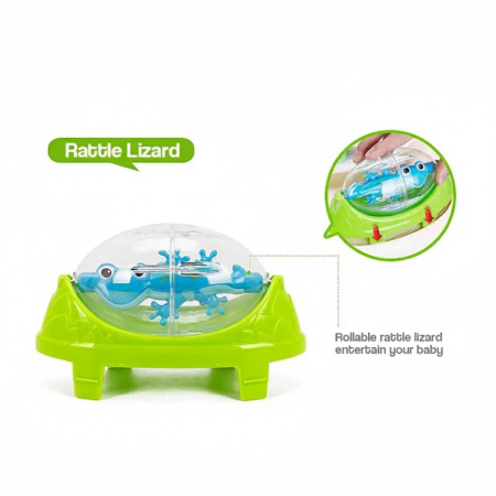 Saritor pentru copii cu Centru de Activitati Vichema®, Baby Jumper, Scaun rotativ 360°, 3 trepte de inaltime, Sunete, Lumini, Accesorii, ALB, 6 luni+ [6]