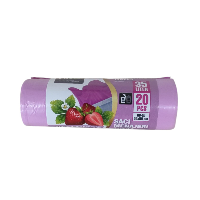 LUXIA SACI MENAJ cu urechi (35L/20buc) aroma capsuna [1]