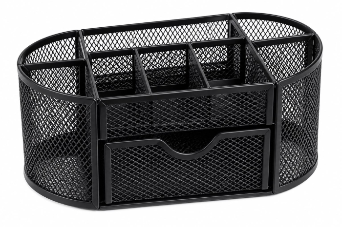 Organizator de birou oval din metal, cu compartimente 22 × 11 cm [2]