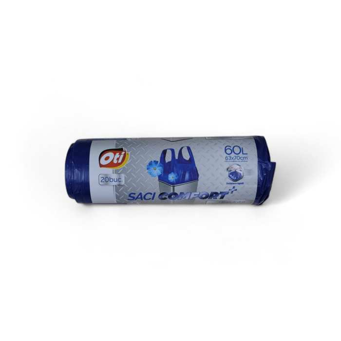 SACI MENAJ comfort cu manere (60L/20 buc) albastru [1]