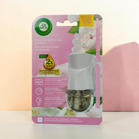 PRODUSE CURATENIE UNIVERSALE - AIR WICK ODORIZANT APARAT EL+REZ.19ML BUJOR ALB&IASOMIE*6