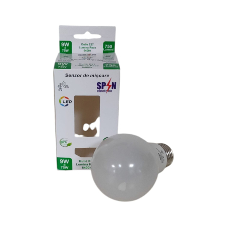 BECURI,CORPURI SI SURSE ILUMINAT - BEC LED SENZOR 9W (taxa verde 0.6)